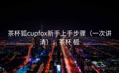 茶杯狐cupfox新手上手步骤（一次讲清），茶杯 狐