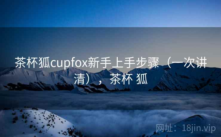 茶杯狐cupfox新手上手步骤(一次讲清),茶杯 狐 茶杯狐cupfox新手上手步骤(一次讲清),茶杯 狐