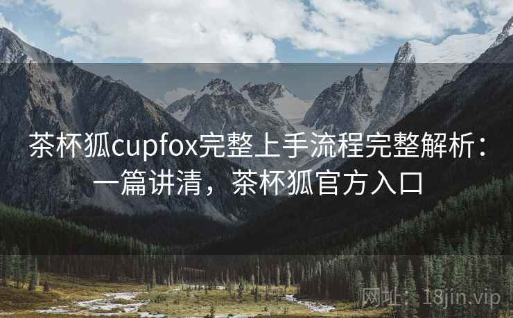 茶杯狐cupfox完整上手流程完整解析：一篇讲清，茶杯狐官方入口